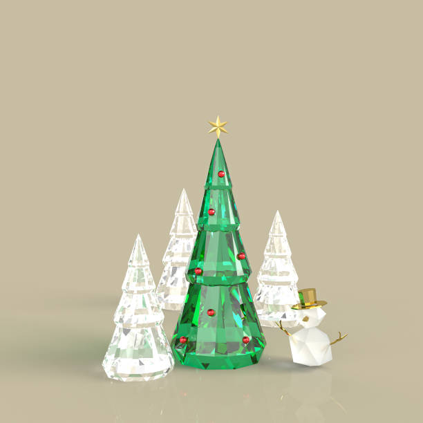 istock 3D rendering of crystal Christmas tree 1277977165