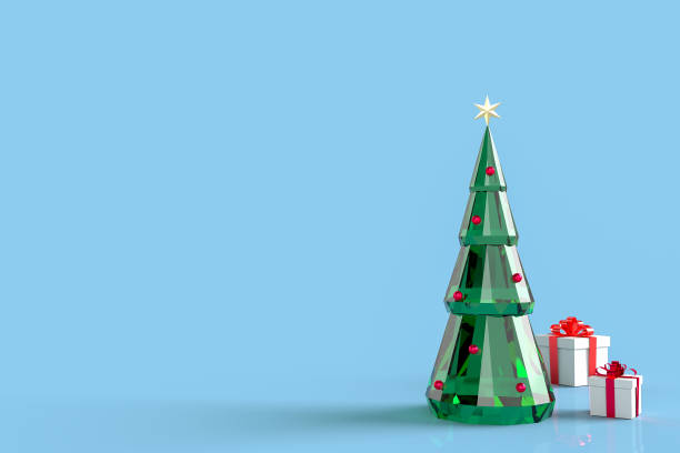 istock 3D rendering of crystal Christmas tree 1277977172