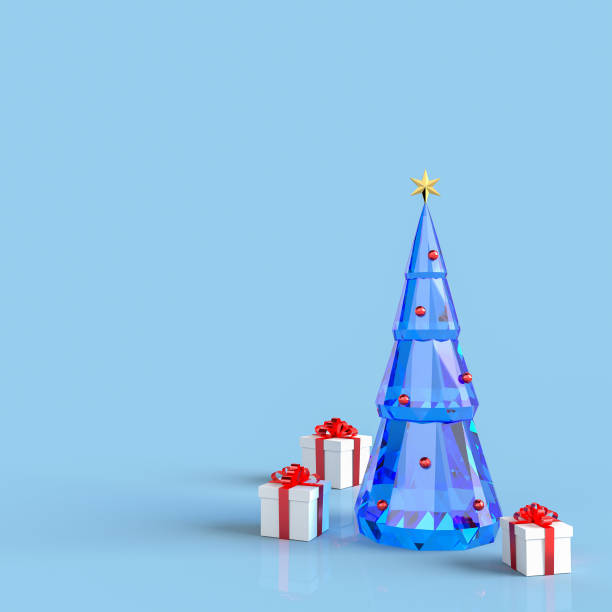 istock 3D rendering of crystal Christmas tree 1277977174