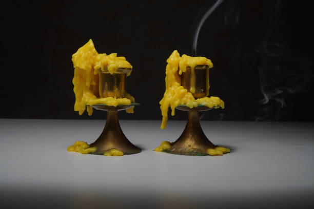 istock Candle droplets are separated on a black background. 1277982060