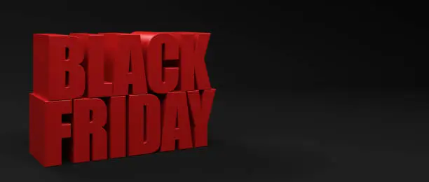 Black Friday Sale Symbol as Text - 3D Illustration