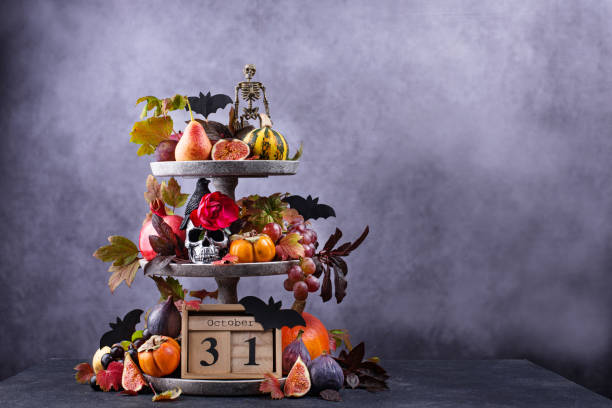 istock Halloween composition with autumn fruits 1277985426