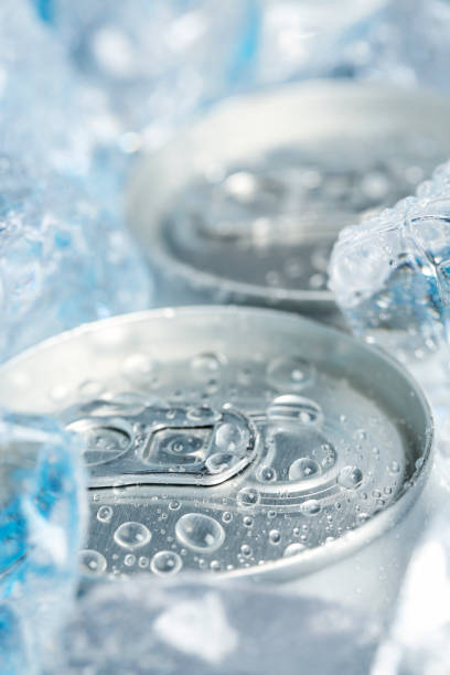 soft drink in ice stock photo