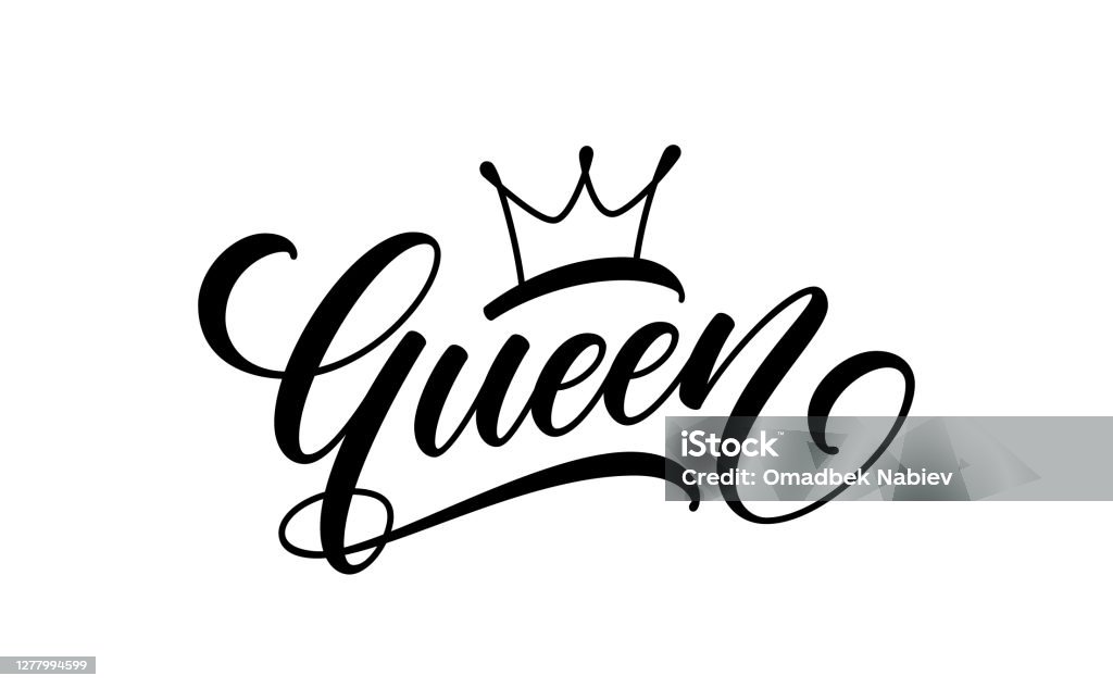 Queen Text Trendy Lettering For Print Design Stock Illustration - Download  Image Now - King - Royal Person, Single Word, Art - iStock