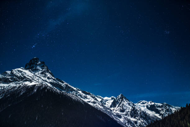 istock Night sky above Caucasus mountains 1277995339