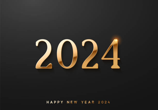 Happy New Year 2024. luxury golden number 2024. vector illustration Happy New Year 2024. luxury golden number 2024. vector illustration 2024 stock illustrations