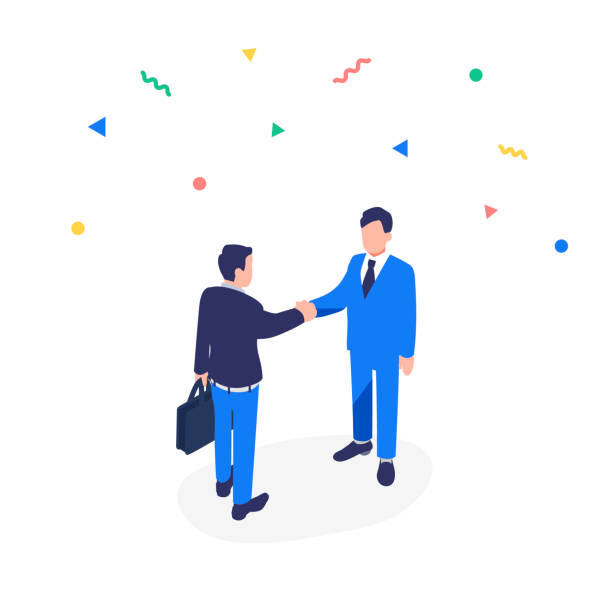 handshake with customer handshake with customer handshake illustrations stock illustrations