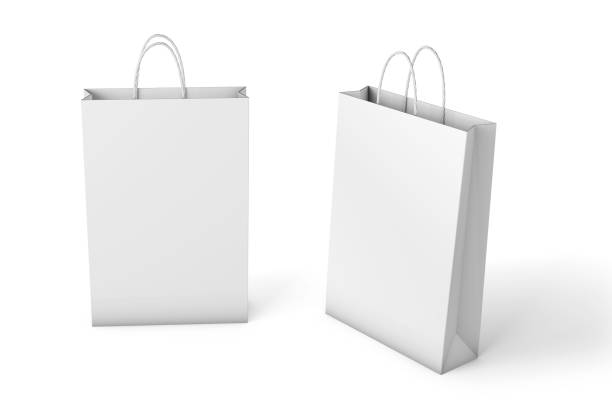 istock Paper bag template. Mockup isolated on white background. 3d render 1278001833