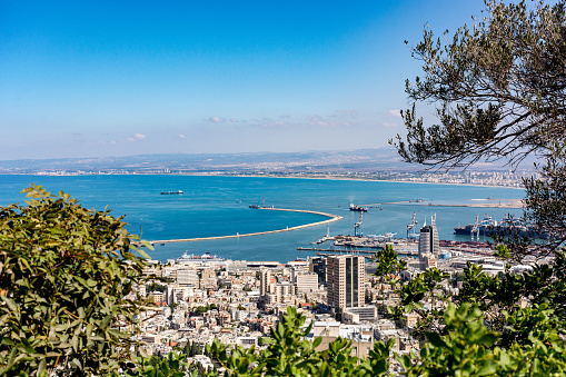 Overview of the Haifa bay area in Israel