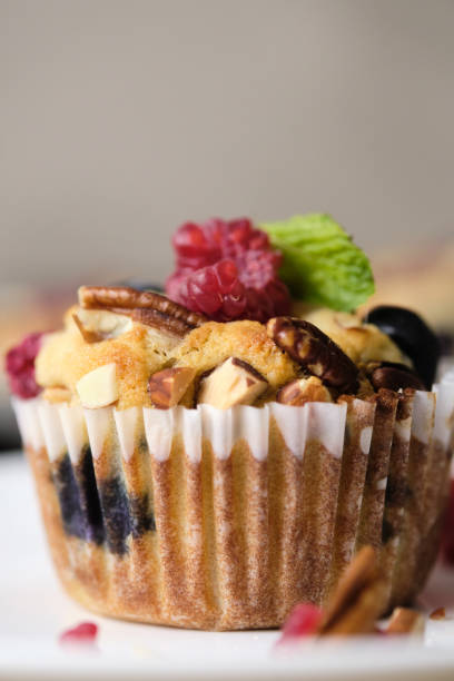 istock mixed berry low carb Keto Diet muffin with almond and nut. 1278019448