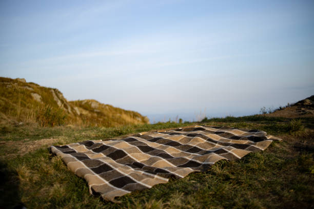 istock Plaid blanket on the ground 1278021261