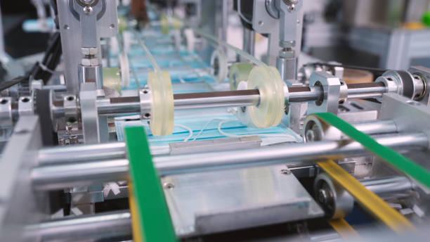 istock Face mask production line in modern factory 1278021831