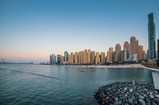 istock Dubai embankment at sunset 1278022206