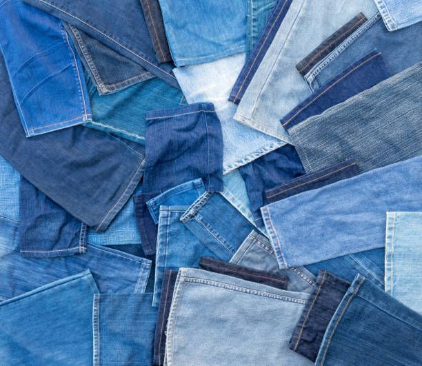 istock Many pieces of cloth are cut from jeans. 1278023818