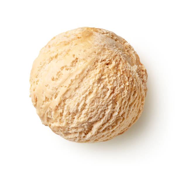 istock Caramel ice cream scoop on white background 1278029890