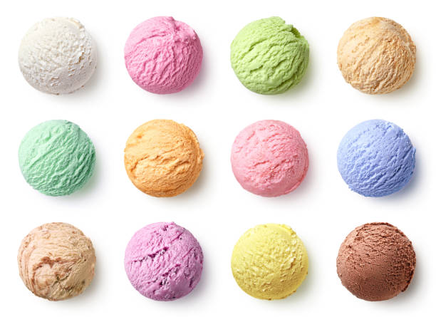 istock Set of different ice cream scoops or balls 1278029960