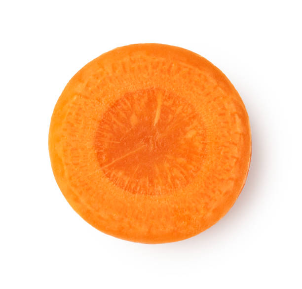 istock Slice of carrot isolated on white background 1278032328