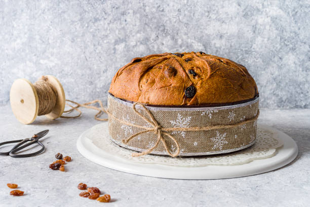 istock Panettone, typical Christmas italian cake. Front view. 1278032637
