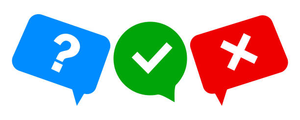 quiz-logo mit sprechblase. vektorisoliertes element. fragebogen zeigen singsymbol. - exclamation point speech speech bubble green stock-grafiken, -clipart, -cartoons und -symbole