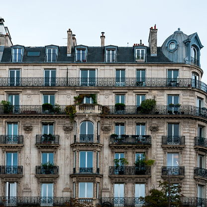 Paris, beautiful buildings, boulevard Voltaire in the 11e arrondissement of the French capital