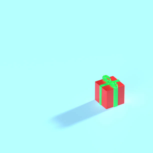 istock 3d render. Xmas gift box on blue pastel background with shadow. Winter holidays concept. 1278037624