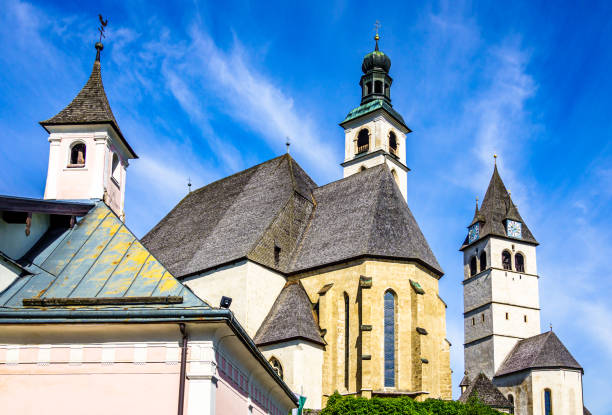 famous old town with historic buildings and shops in Kitzbuehel