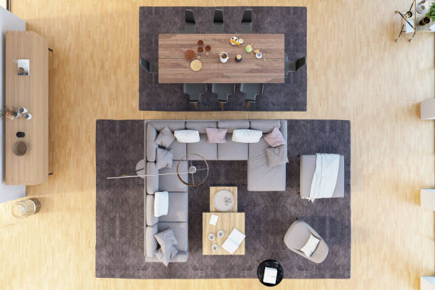 Top View Of Modern Living Room
