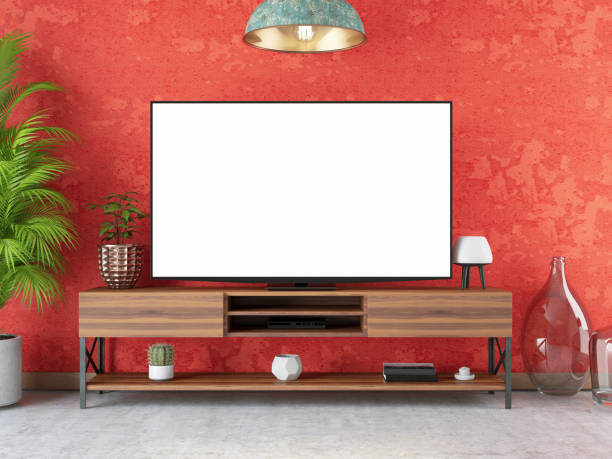 istock Scandinavian Style Modern Living Room With Empty TV Screen 1278045547