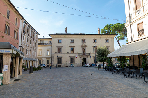 rieti,italy october 02 2020:piazza Vittorio Emanuele II in the city of rieti