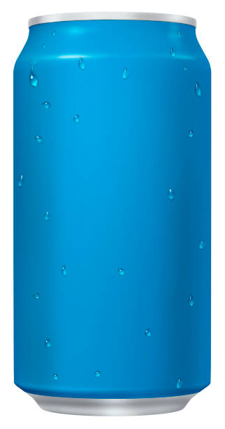 istock 120z Blue Aluminum can with water drops 1278046179