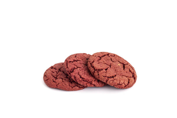 istock Cherry velvet cookies on a white background. 1278048538