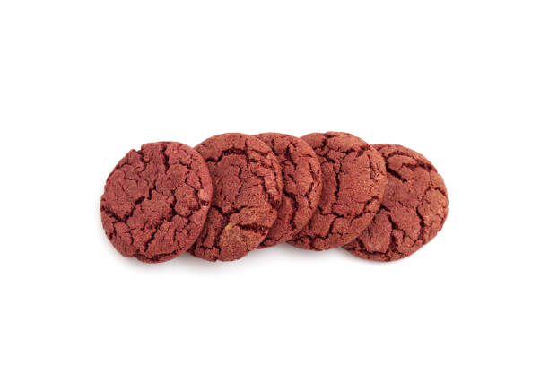 istock Cherry velvet cookies on a white background. 1278048546