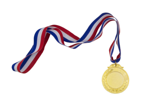 istock Gold medal with ribbon isolated 1278053699