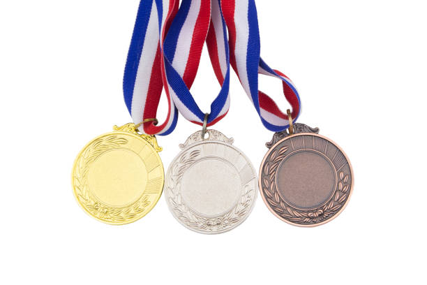 istock Gold, silver and bronze medals isolated on white 1278053729