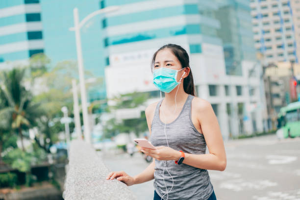 istock Woman exercising with mask 1278057838