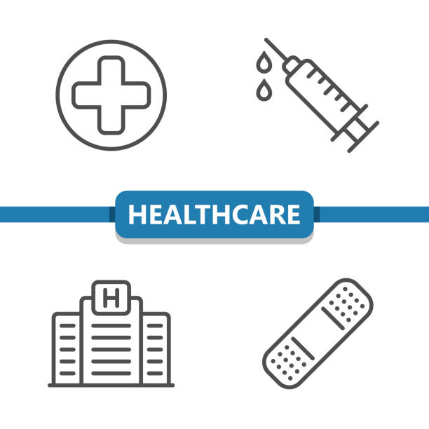 Health Care Icons Professional, pixel perfect icons optimized for both large and small resolutions. EPS 10 format. adhesive bandage stock illustrations