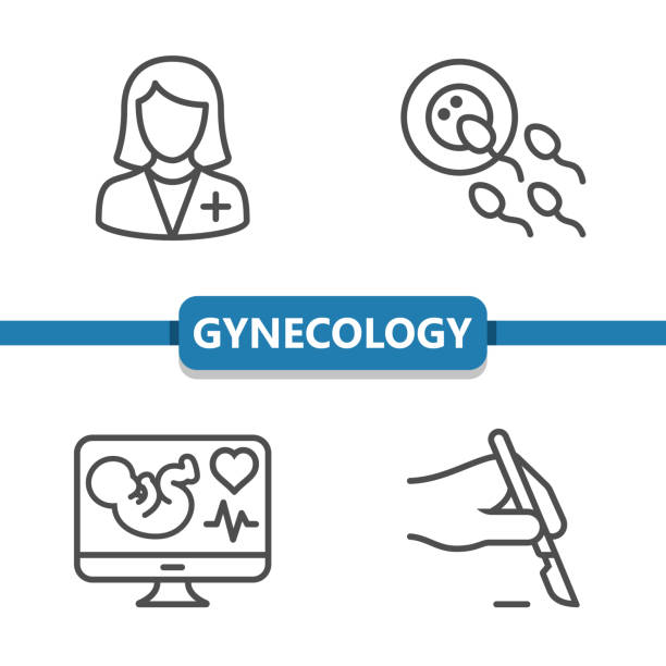 ilustrações de stock, clip art, desenhos animados e ícones de gynecology icons - cesarean