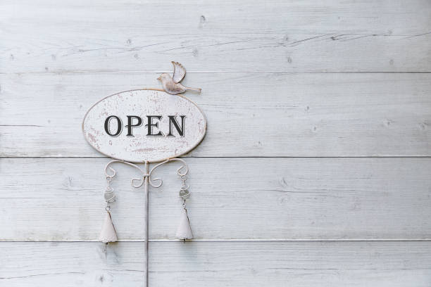 istock Open Sign On Wooden Background 1278059925