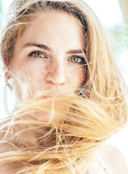 1,349 Portrait Of A Beautiful Blonde Woman With Freckles Outdoors Stock  Photos, Pictures & Royalty-Free Images - iStock