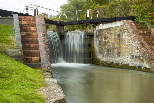 istock Long exposure on water over the lock gates 1278065130