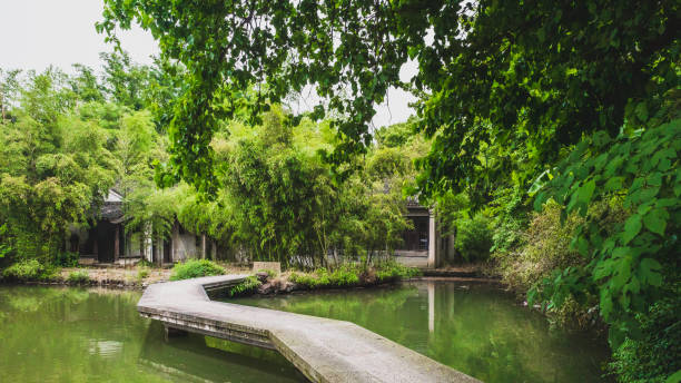 istock Path over water in Lanting (Orchid Pavilion) scenic area in Shaoxing, China 1278068393