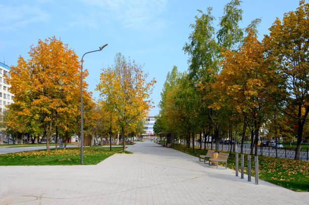 Reutov, Moscow region / Russian Federation - September 26, 2020.\n\nAlexandrovsky Square after reconstruction.