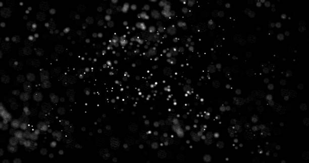 3D Illustration realistic natural soft blurred white snow with bokeh create from particle on isolated black background for overlay effect us as an effect star sky snowfall winter festival celebrate