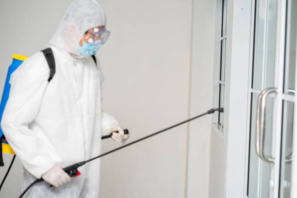 istock health care worker in white jumpsuit and protective face mask using spraying machine to disinfect virus pandemic.  Health care and midicine concept. New normal social distancing concept. 1278074234