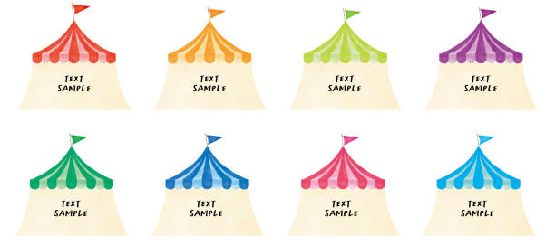 Hand-painted tent illustration drawn with colored pencils Hand-painted tent illustration drawn with colored pencils entertainment tent illustrations stock illustrations