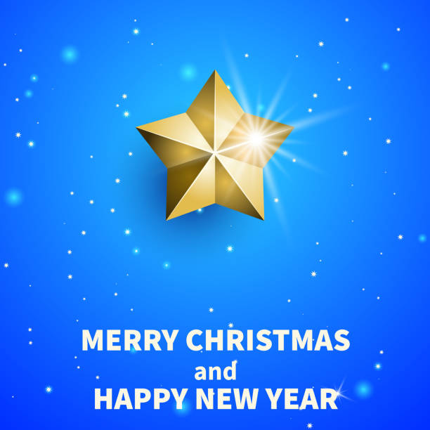 istock Christmas card with sparkling gold foil star. 1278076333