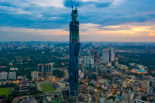 Taken by a drone to capture this beautiful sunset from Malaysia on 31st August 2020 as Malaysia Independent Day.