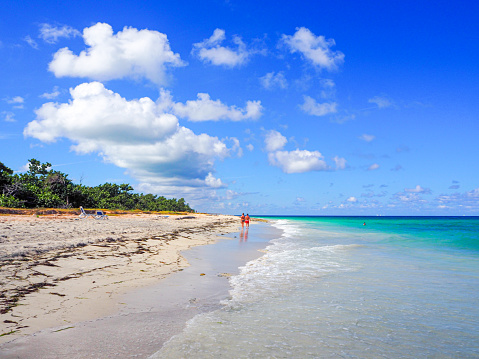 In October 2018, tourists were enjoying the beach in Varadero in Cuba.