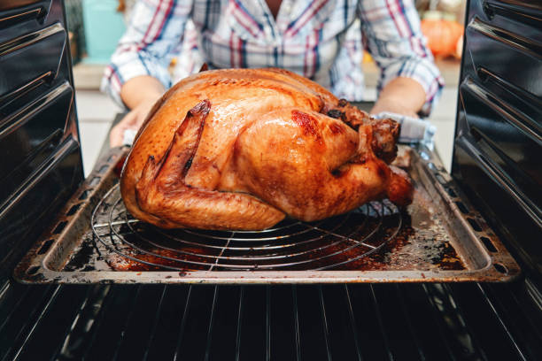 istock Roasting Turkey in the Oven for Holiday Dinner 1278087347