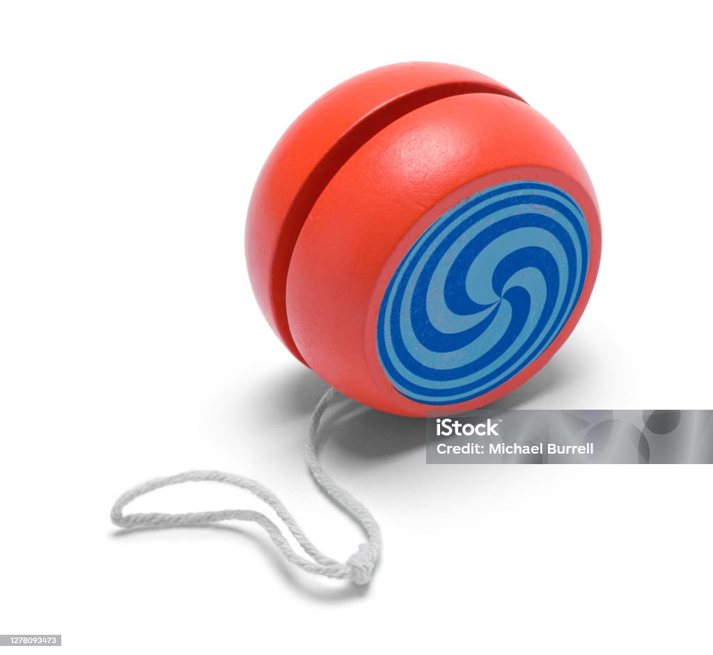 Toy Yo Yo Toy Yo-yo with Spiral Isolated on White. Yo-yo Stock Photo